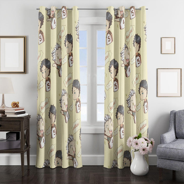 kotaro bokuto meet akaashi aoba johsai window Curtain