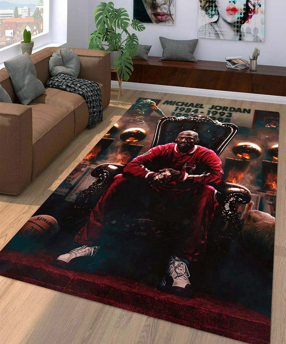 king michael jordan as nba player Living room carpet rugs