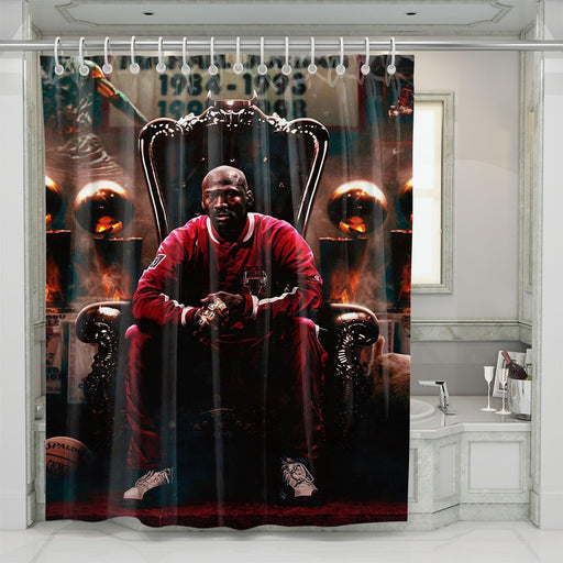 king michael jordan as nba player shower curtains