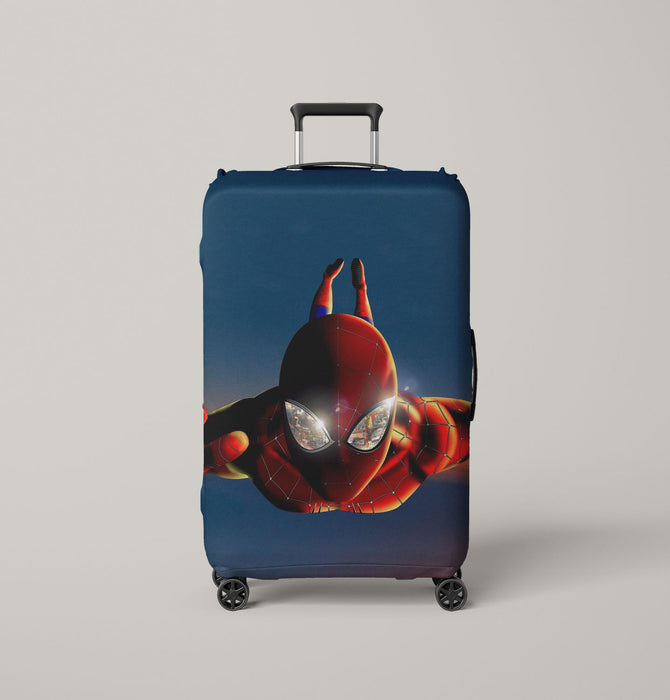 landing spiderman marvel studio Luggage Covers | Suitcase