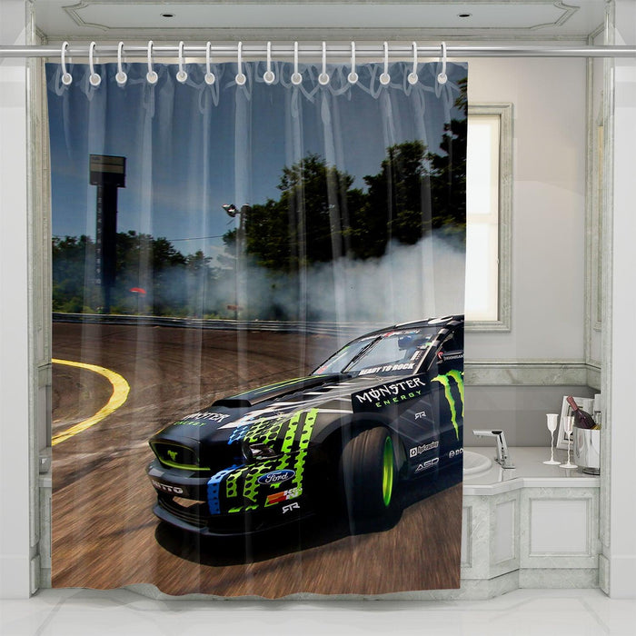 know the system for car racing monster shower curtains