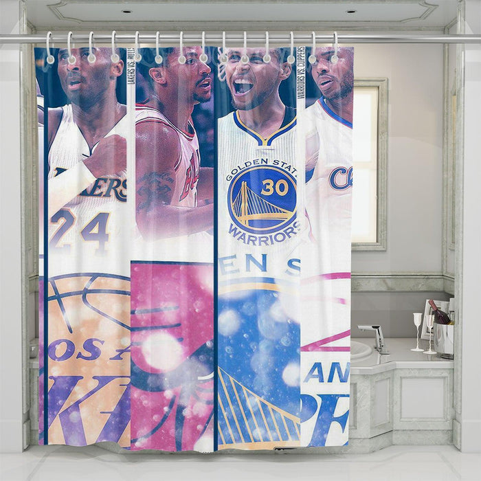 kobe bryant and another superstar nba shower curtains