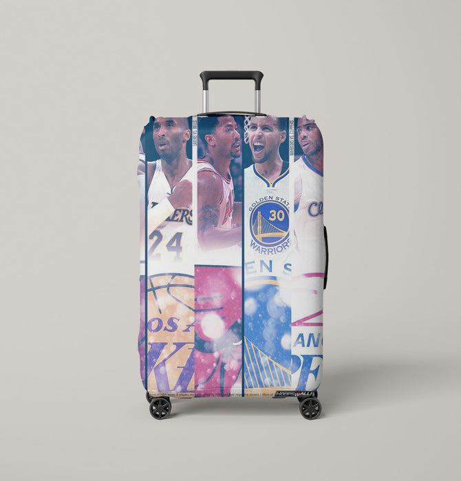 kobe bryant and another superstar nba Luggage Covers | Suitcase