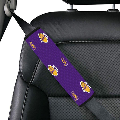 lakers purple font logo hexagon Car seat belt cover