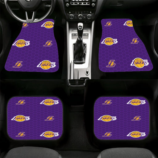 lakers purple font logo hexagon Car floor mats Universal fit