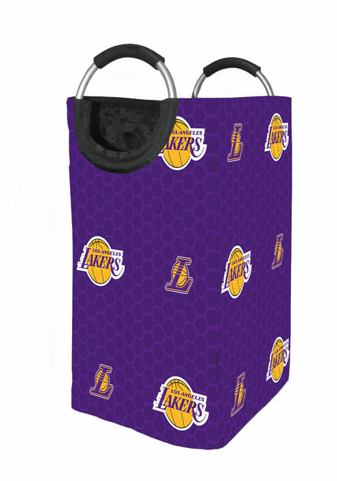 lakers purple font logo hexagon Laundry Hamper | Laundry Basket