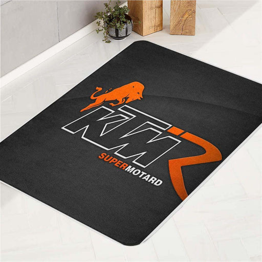 ktm super motard logo bath rugs