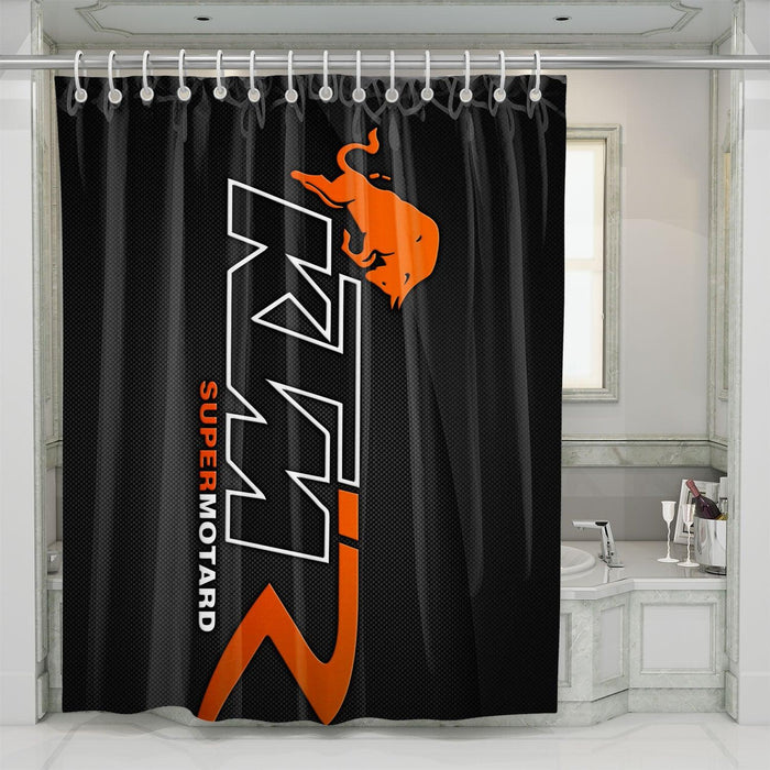 ktm super motard logo shower curtains