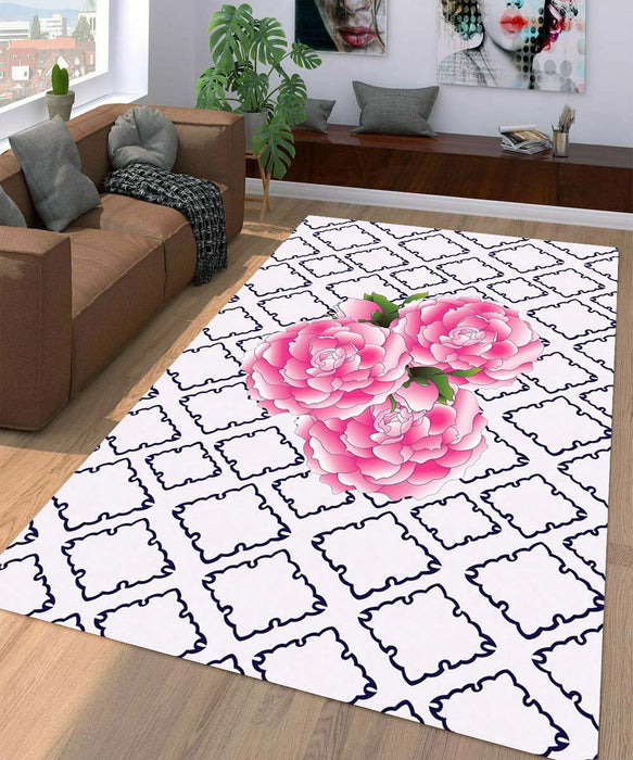 kate spade roses Living room carpet rugs