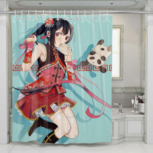 kawaii anime girl shower curtains