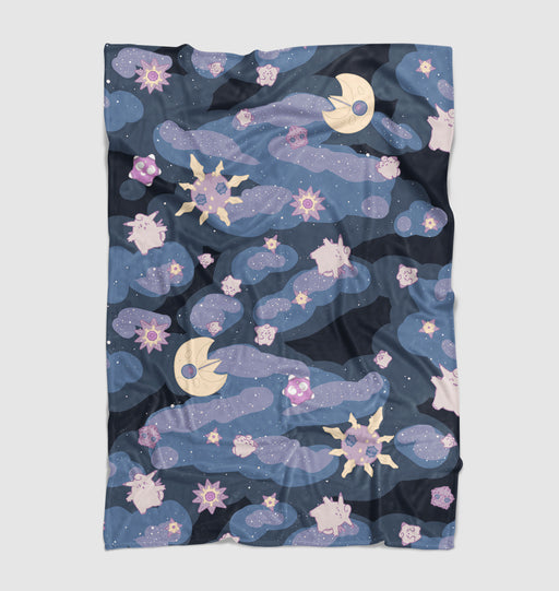 landscape of galaxy cartoon Ultra soft fleece blanket