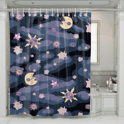 landscape of galaxy cartoon shower curtains