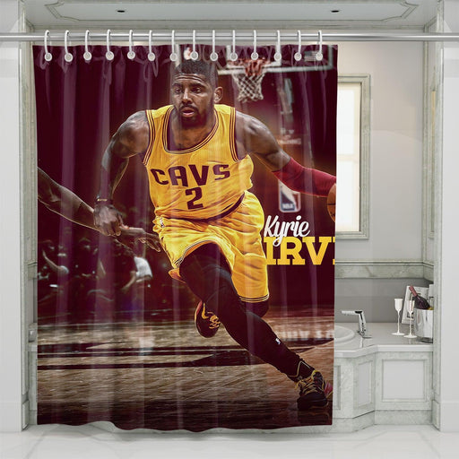 kyrie irving run cavaliers nba shower curtains