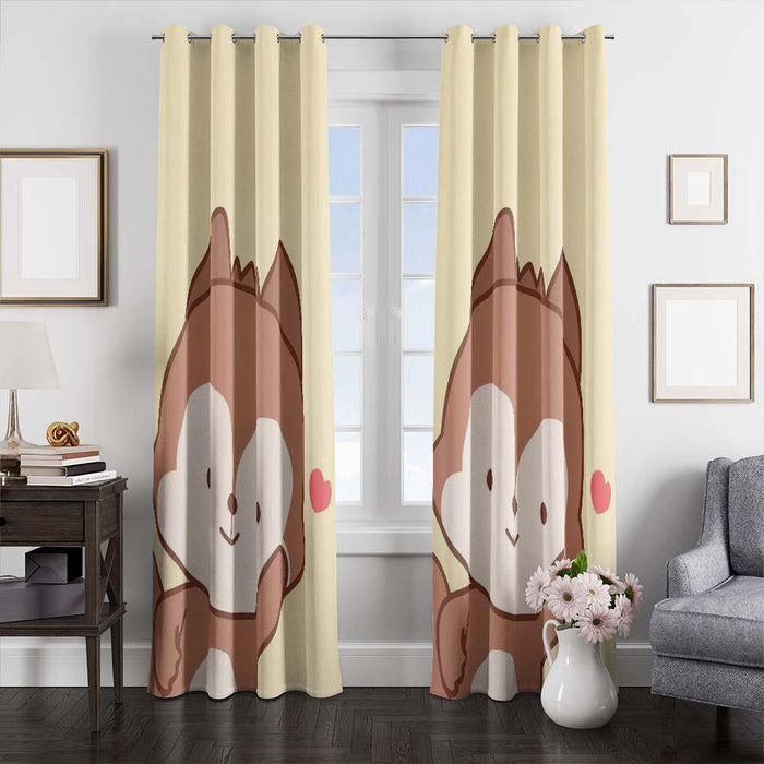 kawaii love cartoon window curtains