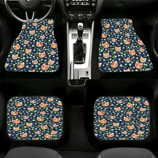 leaf and orange cats pretty Car floor mats Universal fit