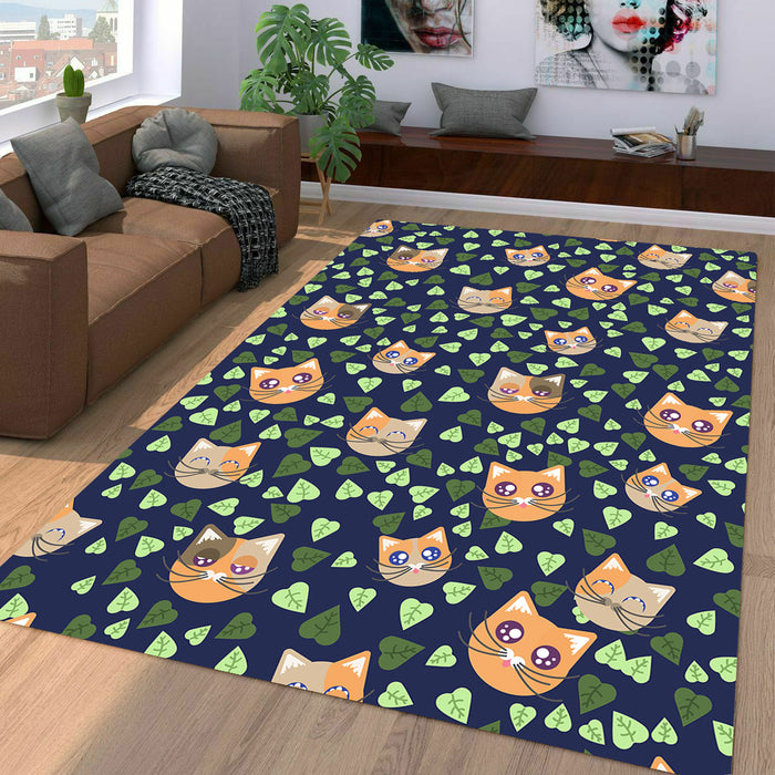 leaf and orange cats pretty Living room carpet rugs