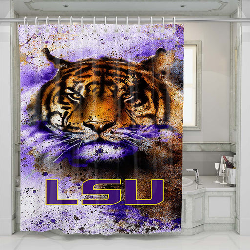 tigers lsu logo wallpaper shower curtains