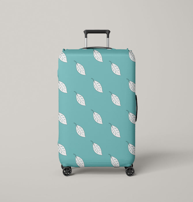 leaf in winter white color Luggage Cover | suitcase