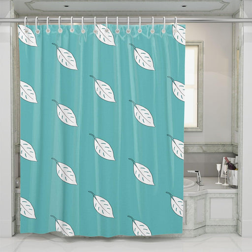 leaf in winter white color shower curtains