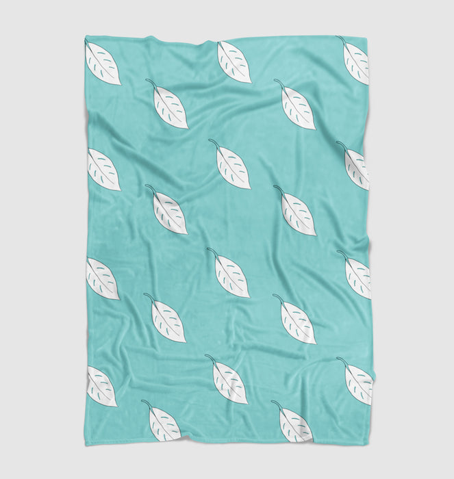 leaf in winter white color Ultra soft fleece blanket