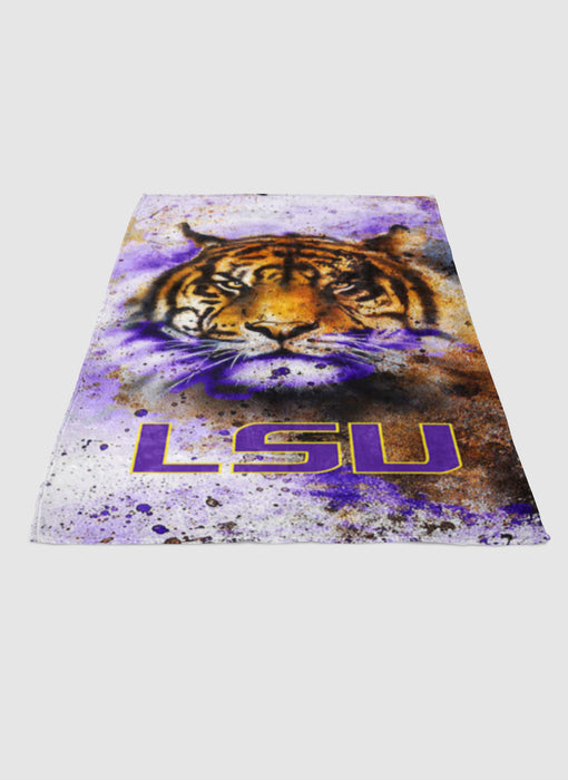 Tigers LSU Logo Wallpaper soft fleece blanket