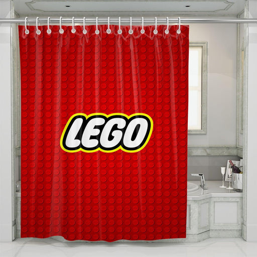 lego logo look like dots shower curtains