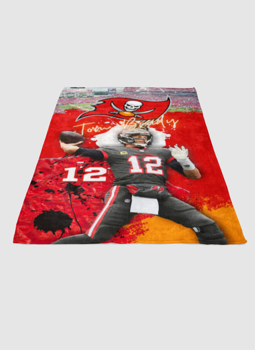 tom brady bucs soft fleece blanket