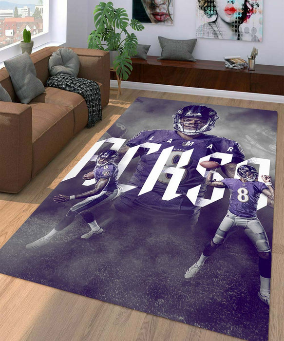 lamar jackson baltimore ravens Living room carpet rugs