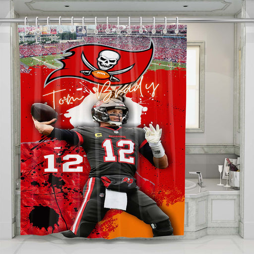 tom brady bucs shower curtains