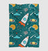 lets go to space with rocket Ultra soft fleece blanket