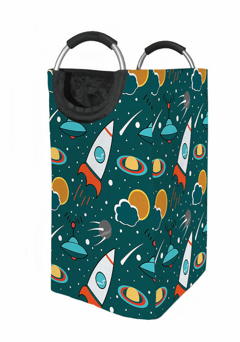 lets go to space with rocket Laundry Hamper | Laundry Basket