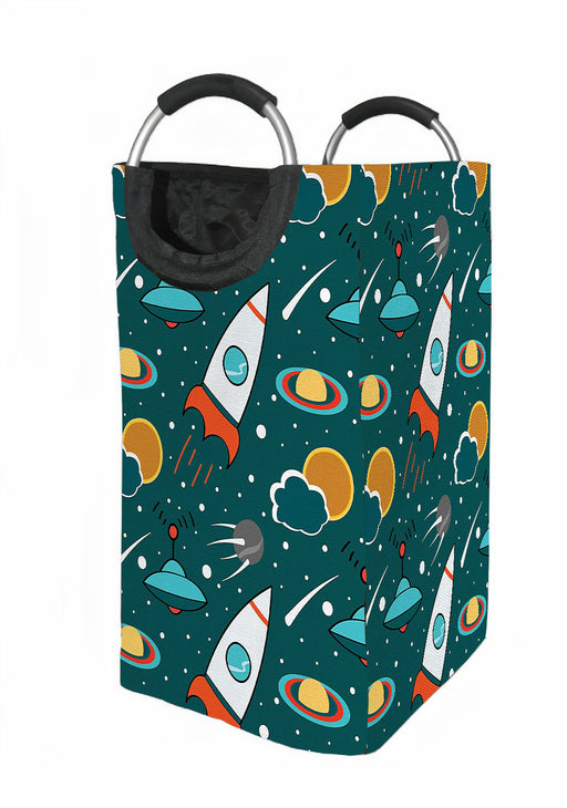 lets go to space with rocket Laundry Hamper | Laundry Basket