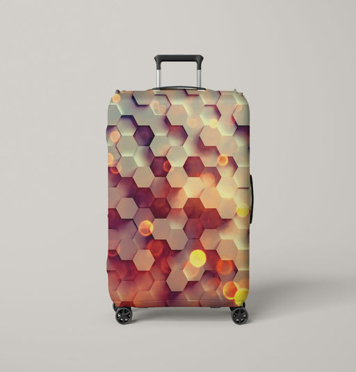 light leak bokeh hexagon Luggage Cover | suitcase