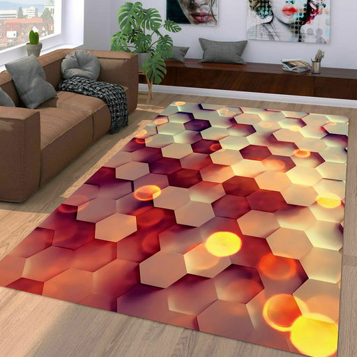 light leak bokeh hexagon Living room carpet rugs