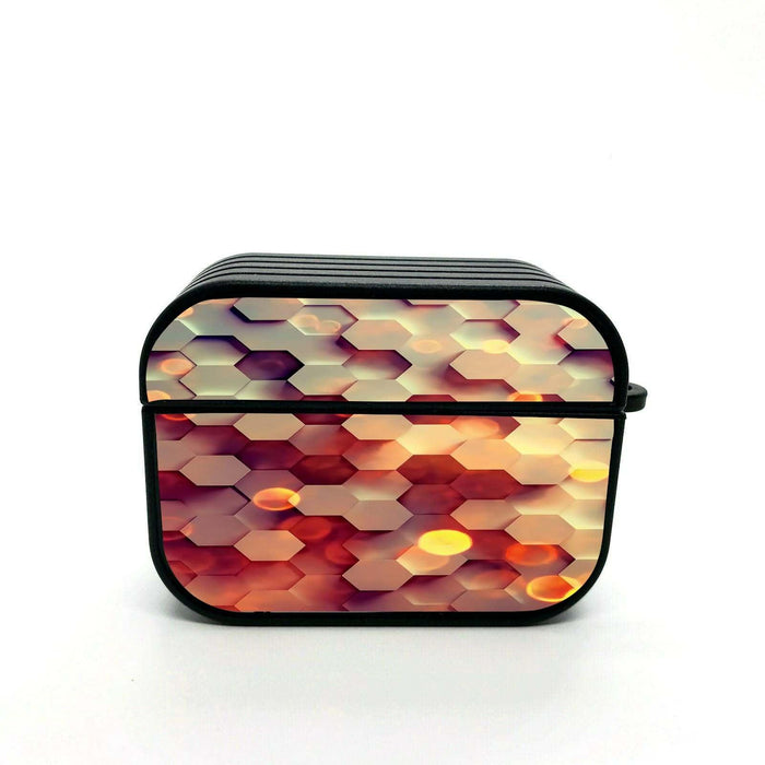 light leak bokeh hexagon airpods case