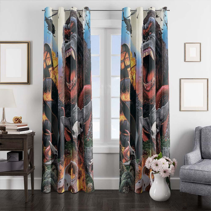 kong skull island animal window curtains