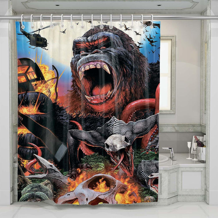 kong skull island animal shower curtains