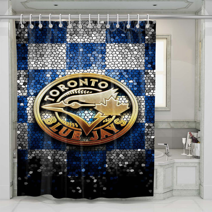 toronto blue jays glitter logo shower curtains