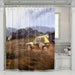 landscape of circuit of car racing shower curtains