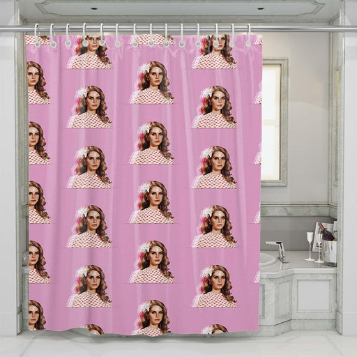 lana del rey pink shower curtains