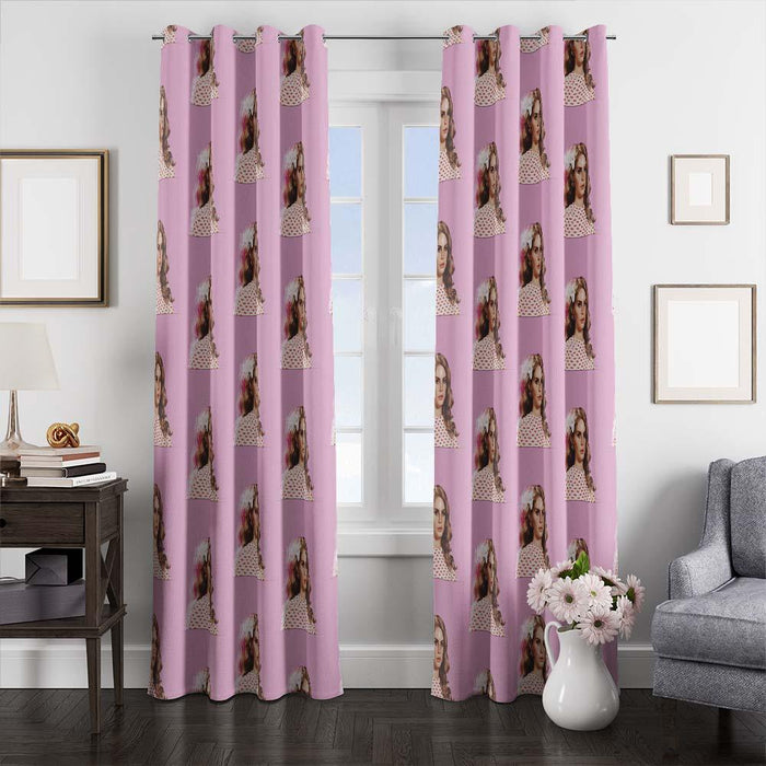 lana del rey pink window curtains