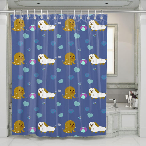 lil dogs very cute pets shower curtains