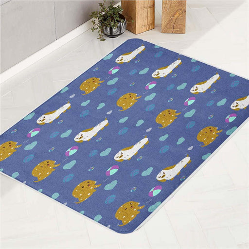 lil dogs very cute pets bath rugs