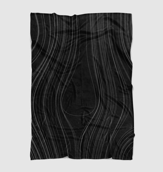 lines curve dark pattern Ultra soft fleece blanket