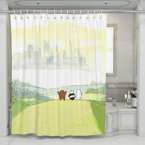 landscape we bare bears shower curtains