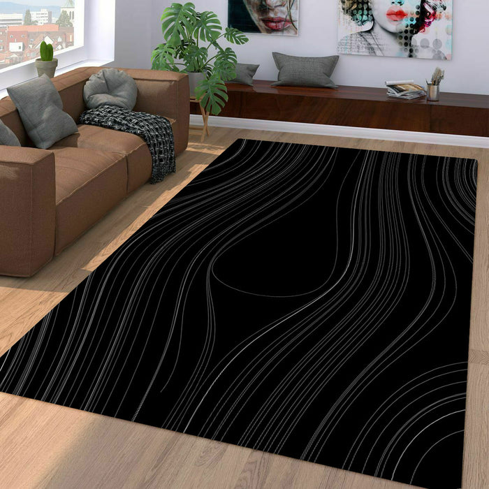 lines curve dark pattern Living room carpet rugs