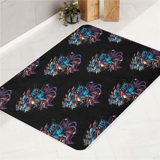 lions mecha black robot bath rugs