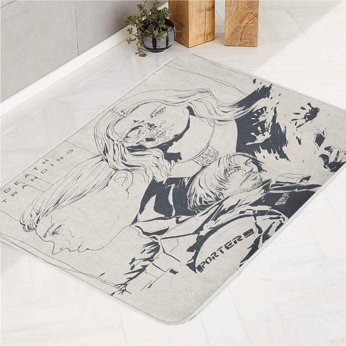 line grey main character death stranding bath rugs