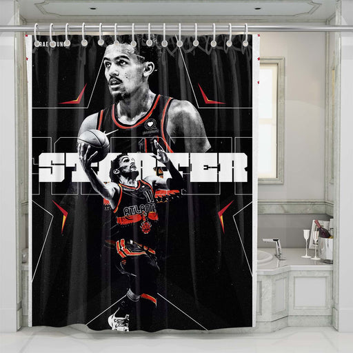 trae young shower curtains