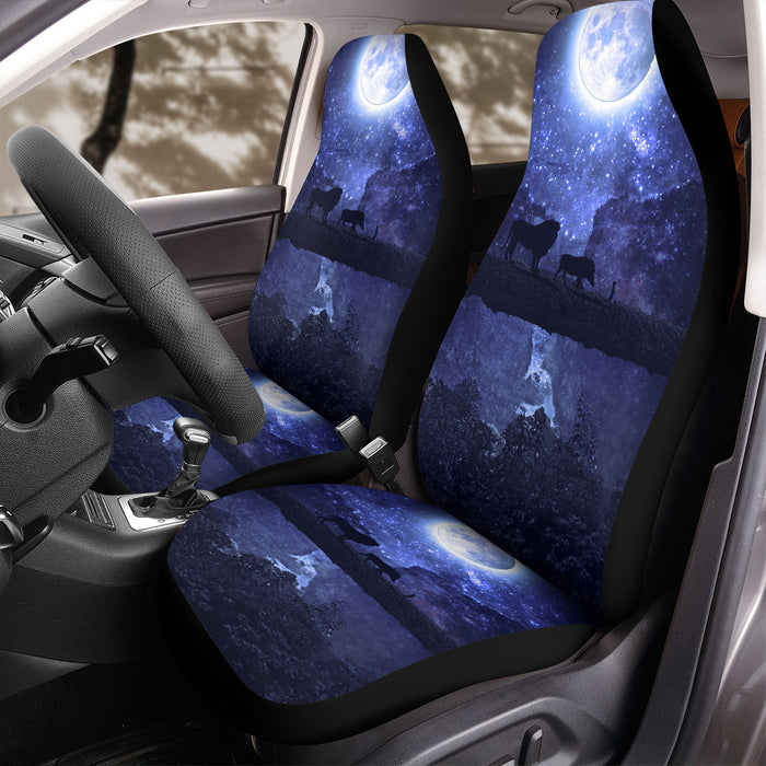 lion king silhouette blue moon Car Seat Covers